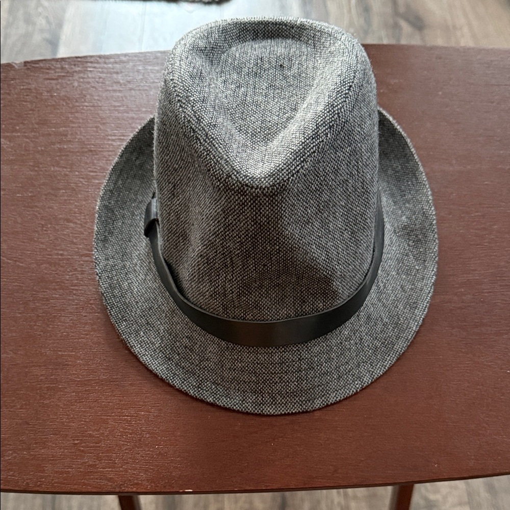 Karen Kane Gray Textured Fedora with Black Band